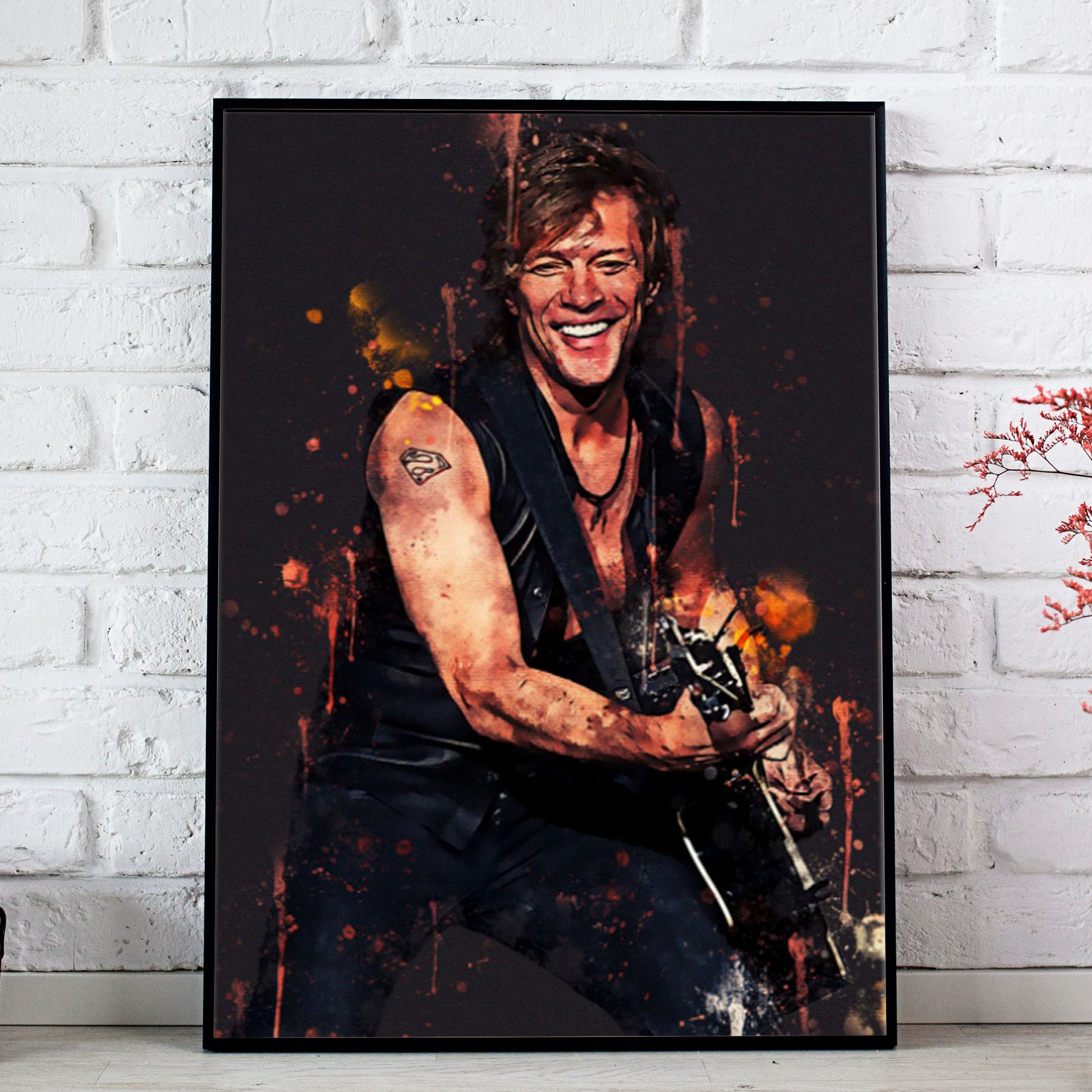 Jon Bon Jovi Leinwand Poster 50x75cm - Vintage Wanddekoration Für Wohnzimmer & Schlafzimmer