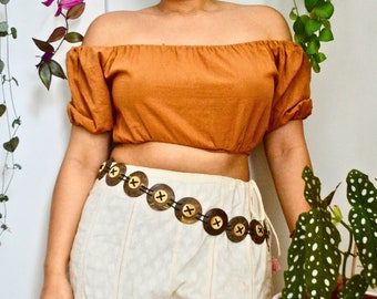 Brown Coconut Shell Belt With Cord • Handmade Accessories From Bali