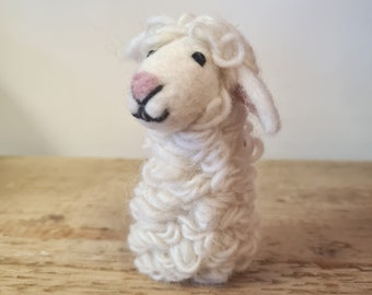 Cute Sheep Finger Puppet • Kids Storytelling Toy • Lovely Unisex Gift • Felt Toy • Handmade in Nepal