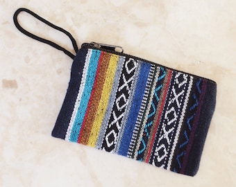 Mini Coin Purse With Zip • Traditional Tribal Print • Handmade in Nepal