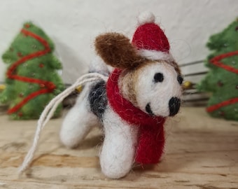 Felt Christmas Dog Decoration • Handmade in Nepal