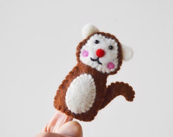 Marioneta de dedo de mono descarado • Lindo juguete de fieltro hecho a mano • Herramienta de aprendizaje unisex para niños • Narración de cuentos • Naturaleza de animales de la selva • Regalo encantador