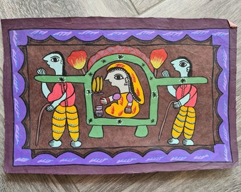 Purple Madhubani Art From Nepal • Mithila Painting