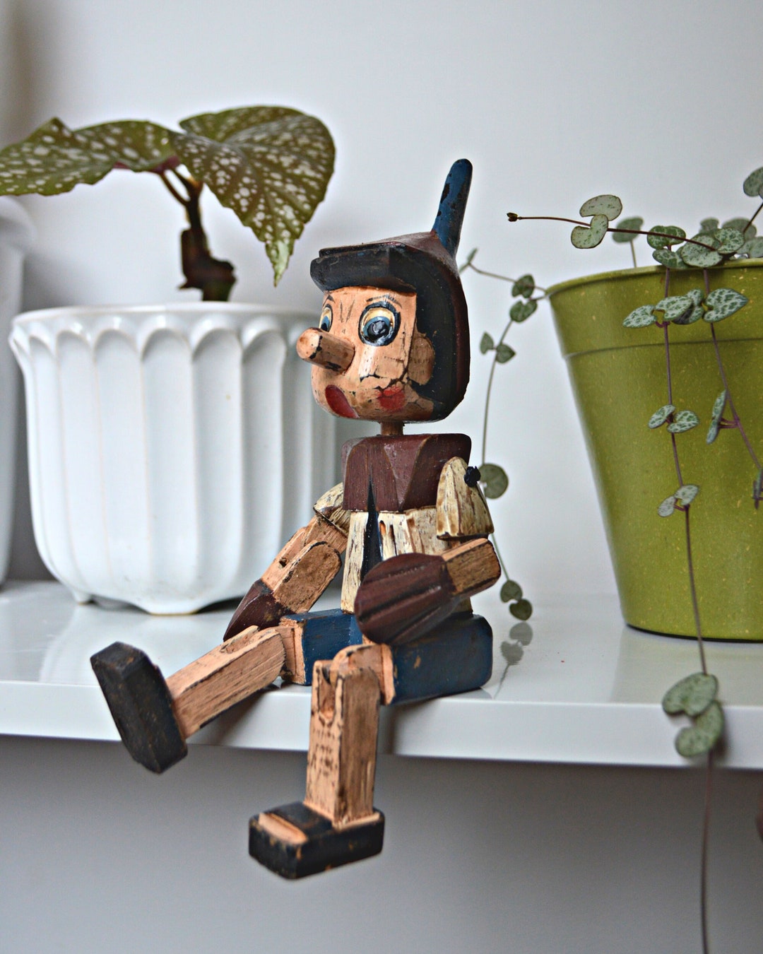 Shabby Chic Pinocchio Shelf Sitter Handmade in Bali Etsy