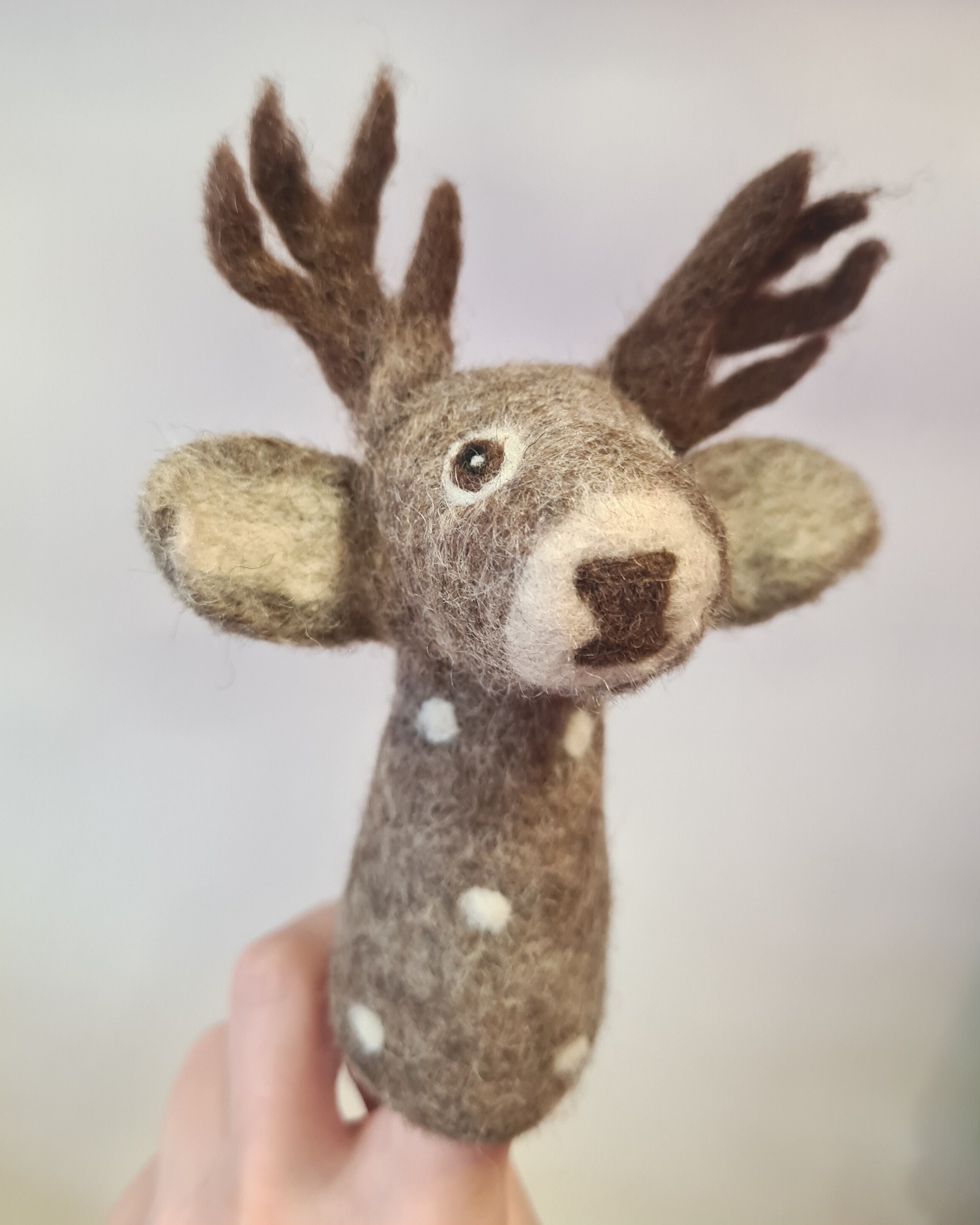 Grey Deer Finger Puppet • Kids Storytelling Toy • Lovely Unisex Gift ...