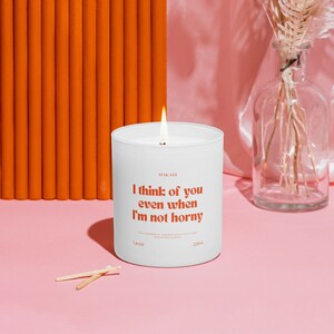 Kerze mit Spruch I think of you, Duftkerze im Glas, Geschenk für ihn, Rapswachs Kerze, Herzensmensch, Geschenksideen
