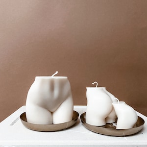 Candela Torso Vegano fatto di cera di soia, Mini Booty, Butt, Candela della Dea, Decorazione della casa, Donna Curvy, Regalo per lei o lui