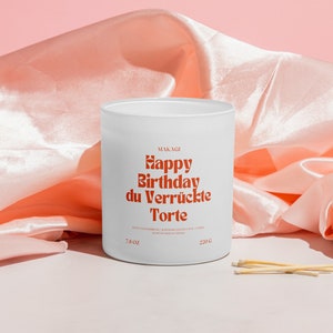 Geburtagskerze Happy Birthday , Raps Kokosnuss Wachs Duftkerze im Glas, Geburtstagsgeschenk für Freunde, Familie