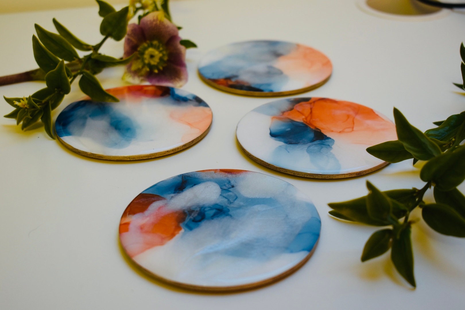 Alcohol Ink Coasters Etsy