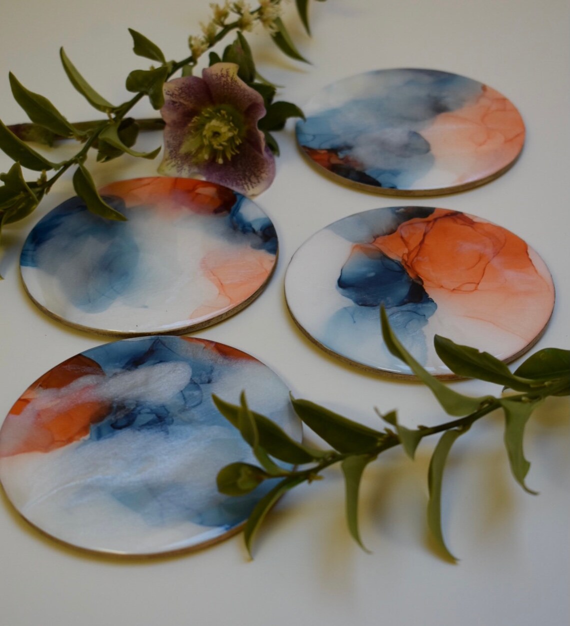 Alcohol Ink Coasters Etsy
