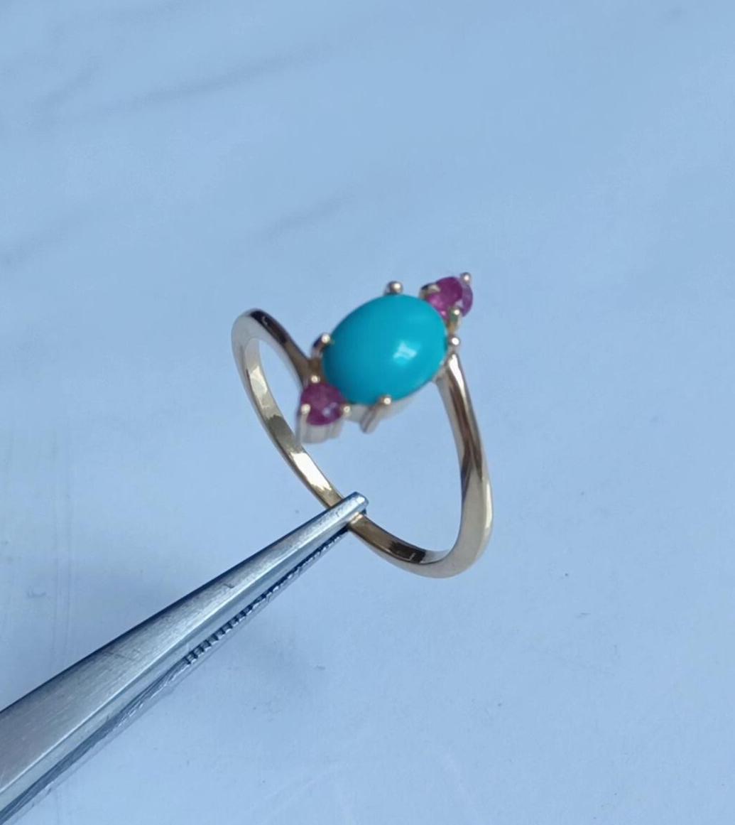 ターコイズオーバルカボションリング 110072002190141112001