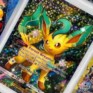 Reliure non officielle Leafeon Ex TCG Pocket Full Art en plastique pour reliure à images, insertion de page Holo personnalisée, remplacement de la liste de souhaits LIRE LA DESCRIPTION