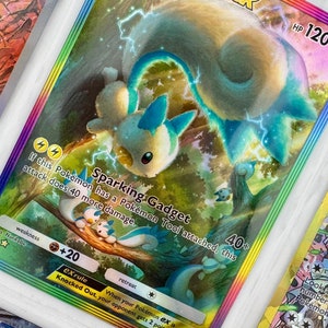 Non officiel Pachirisu Ex TCG Pocket Rainbow Full Art plastique reliure avec insertion de page Affichage personnalisé Remplacement de la liste de souhaits LIRE LA DESCRIPTION