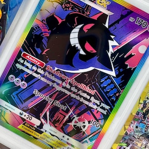 Non officiel Gengar Ex Rainbow TCG Pocket Reliure photo en plastique plein d'art avec insertion de page Holo personnalisé Affichage Liste de souhaits LIRE LA DESCRIPTION