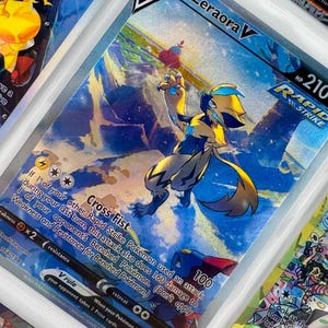 Reliure non officielle Zeraora V 166/198 en plastique pleine illustration, insertion de page Holo personnalisé, remplacement de la liste de souhaits LIRE LA DESCRIPTION