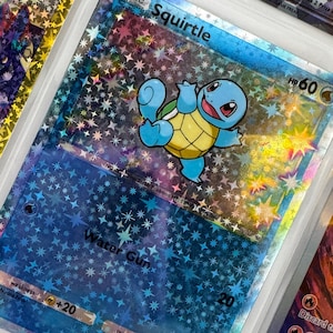 Unofficial Shiny Squirtle TCG Pocket Plastic Picture Binder Page Insert Custom Holo Display Wishlist Replacement READ DESCRIPTION