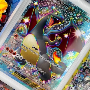 Pochette non officielle Shiny Charizard TCG Reliure photo en plastique plein d'art avec insertion de page Holo personnalisé Affichage remplacement de liste de souhaits LIRE LA DESCRIPTION