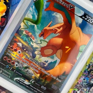 Reliure photo non officielle Charizard V 154/172 pleine illustration en plastique avec insertion de page Holo personnalisé affichage liste de souhaits de remplacement LIRE LA DESCRIPTION