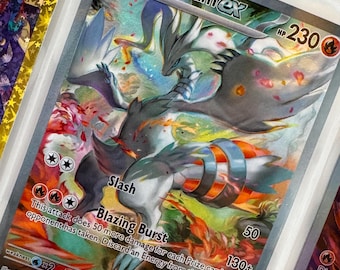 Unofficial Reshiram Ex 166/086 Full Art Plastic Picture Binder Page Insert Custom Holo Display Wishlist Replacement READ DESCRIPTION
