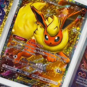 Unofficial Flareon Ex TCG Pocket Full Art Plastic Picture Binder Page Insert Custom Holo Display Wishlist Replacement READ DESCRIPTION