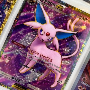 Unofficial Espeon TCG Pocket Full Art Plastic Picture Binder Page Insert Custom Holo Display Wishlist Replacement READ DESCRIPTION