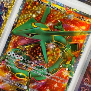 Unofficial Rayquaza Ex TCG Pocket Full Art Plastic Picture Binder Page Insert Custom Holo Display Wishlist Replacement READ DESCRIPTION