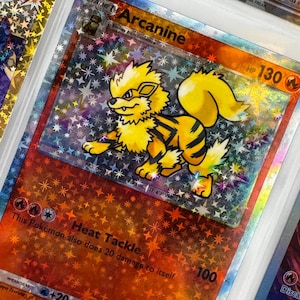 Unofficial Shiny Arcanine TCG Pocket Plastic Picture Binder Page Insert Custom Holo Display Wishlist Replacement READ DESCRIPTION