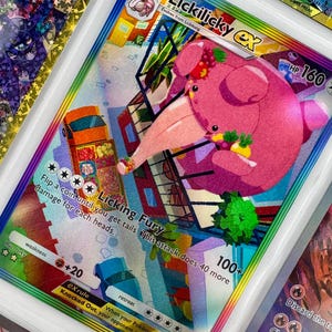 Lickilicky Ex TCG Pocket non officiel, reliure photo en plastique pleine illustration, insertion de page Holo personnalisé, remplacement de la liste de souhaits LIRE LA DESCRIPTION