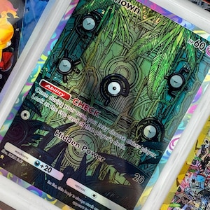 Unown non officiel TCG Pocket Reliure photo en plastique avec insertion d'illustrations complète, affichage holographique personnalisé, remplacement de la liste de souhaits LIRE LA DESCRIPTION