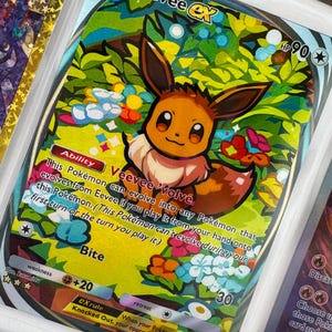 Unofficial Eevee Ex Immersive TCG Pocket Full Art Plastic Picture Binder Page Insert Custom Holo Display Wishlist READ DESCRIPTION