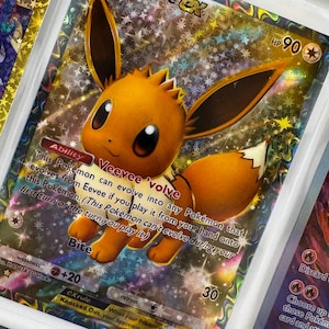 Unofficial Eevee Ex TCG Pocket Full Art Plastic Picture Binder Page Insert Custom Holo Display Wishlist Replacement READ DESCRIPTION