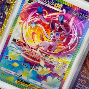 Unofficial Sylveon Ex Rainbow Full Art Plastic Picture Binder Page Insert Custom Holo Display Wishlist Replacement READ DESCRIPTION