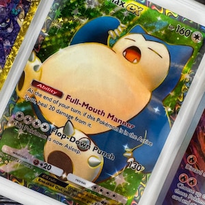 Unofficial Snorlax Ex TCG Pocket Full Art Plastic Picture Binder Page Insert Custom Holo Display Wishlist Replacement READ DESCRIPTION