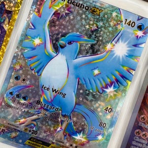 Unofficial Shiny Articuno Ex TCG Pocket Full Art Plastic Picture Binder Page Insert Custom Holo Display Wishlist READ DESCRIPTION