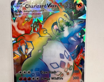 Reliure non officielle Charizard VMAX 074/073 en plastique arc-en-ciel Insertion de page dans la liste de souhaits Remplacement de la dramatisation LIRE LA DESCRIPTION