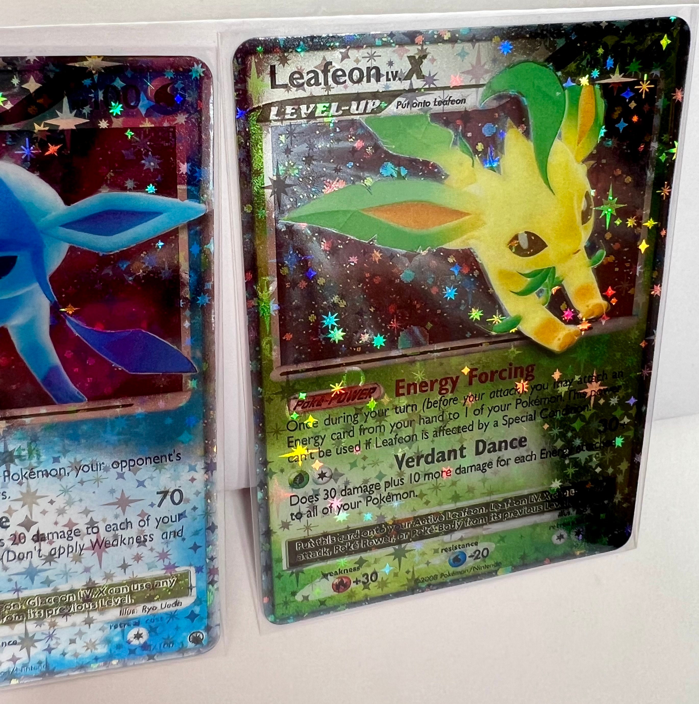 Unofficial Artist Made Glaceon LV.X 98/100 Leafeon LV.X 99/100 