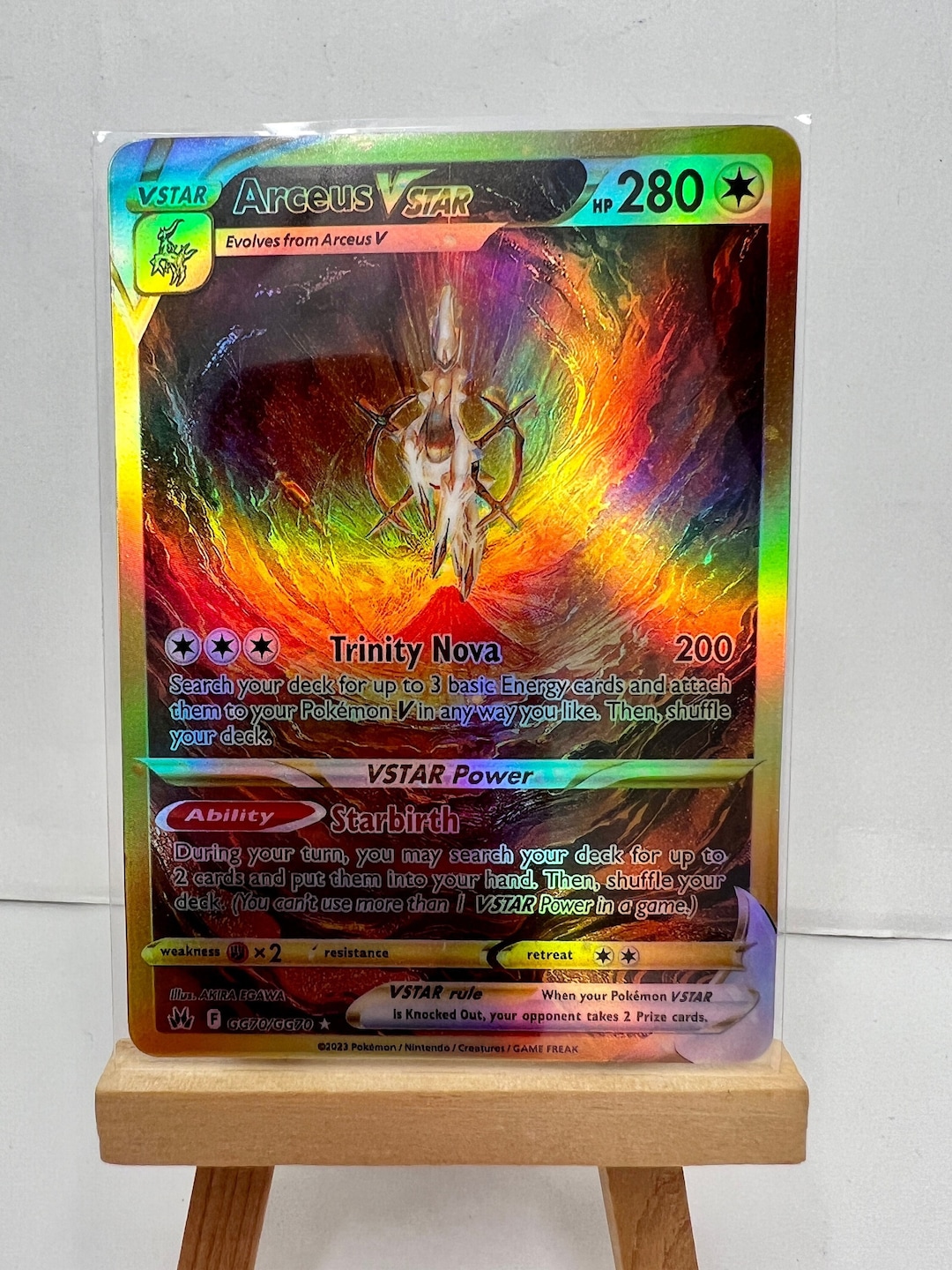 Unofficial Artist Made Arceus VSTAR GG70/GG70 Crown Zenith Sudomon Card