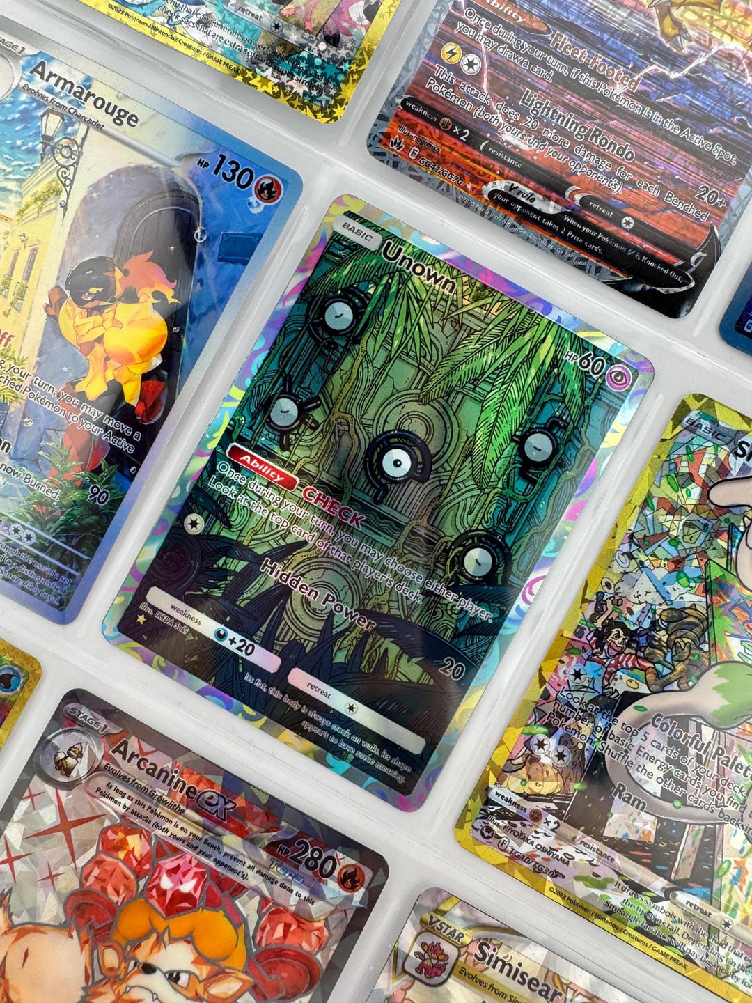 Unown R Custom Card Unofficial Unown TCG Pocket Full Art Plastic Picture Binder Page Insert ...