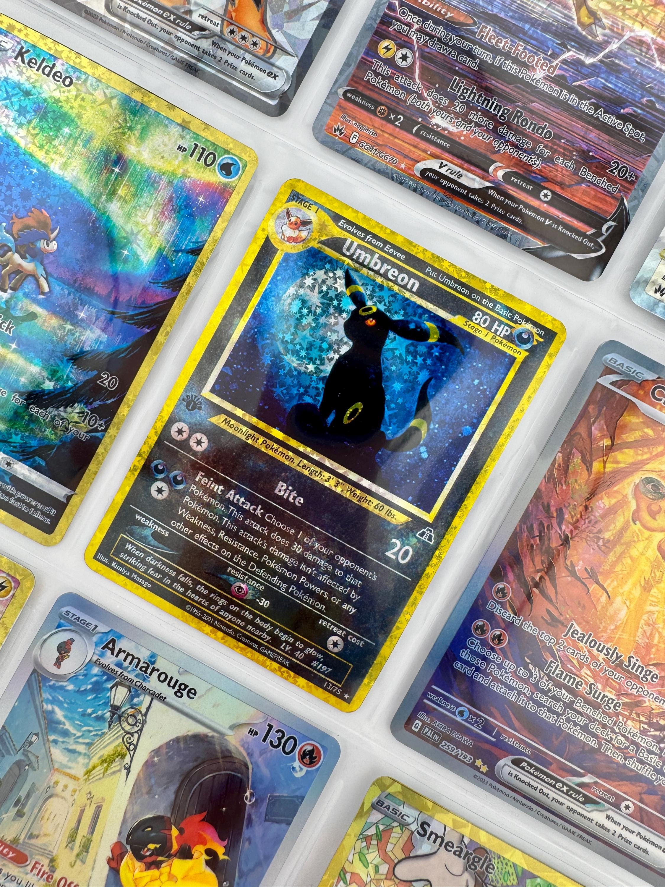 Unofficial Umbreon 13/75 Plastic Picture Binder Page Insert Wishlist Replacement Holo Foil Dramatization READ DESCRIPTION