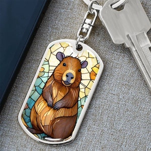 Personalized Capybara Keychain: Engraved Animal Lover Gift