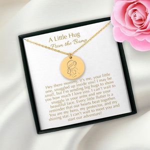 Colar personalizado Hug from the Bump, presente de dia das mães para filha grávida, presente de aniversário para esposa grávida, presente para mãe grávida, futura mamãe