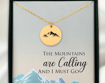 Personalized Mountain Necklace: Stainless Steel Nature Jewelry