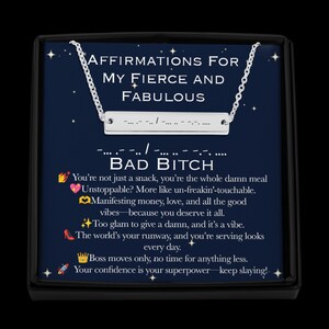 Morsecode 'Bad Bitch'-bevestigingsketting: versterkend cadeau