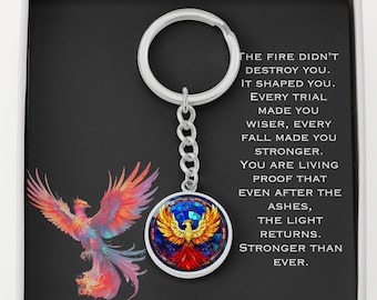Phoenix Rising Keychain: Inspirational Empowerment Gift