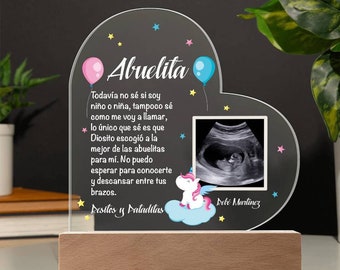 Pregnancy Announcement Abuela, Spanish Pregnancy Reveal, Personalized Ultrasound Grandma Gift, Grandparent Announcement in Spanish, Abuelita