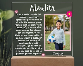 Gepersonaliseerde foto acrylplaat Abuela: cadeau Spaanse oma