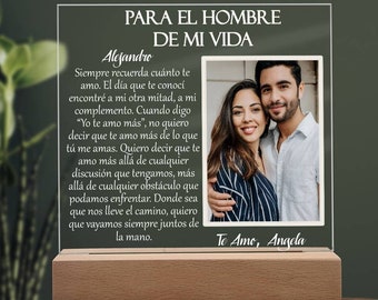 Para mi Esposo Placa acrílica personalizada con foto Regalo para Hombre Regalos de San Valentín para él Regalos españoles para novio Aniversario