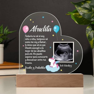 Pregnancy Announcement Abuela, Spanish Pregnancy Reveal, Personalized Ultrasound Grandma Gift, Grandparent Announcement in Spanish, Abuelita