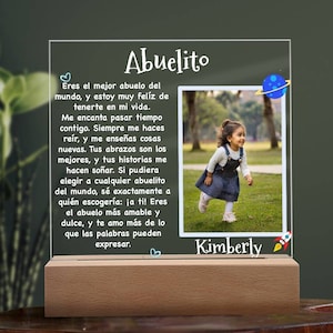 Abuelo Gift Personalized Acrylic Plaque for Grandpa from Grandkids Regalo para mi abuelito Spanish Gifts for Grandpa Birthday Fathers Day