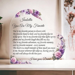 Personalized Acrylic Heart Plaque, Sentimental Gift for Her